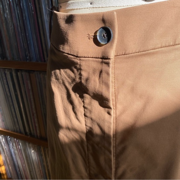 NWOT EVERLANE Honey Brown Button Front A-Line Skirt size 2 - Picture 2 of 10